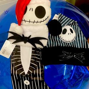 Jack Skellington Santa hat and stocking.